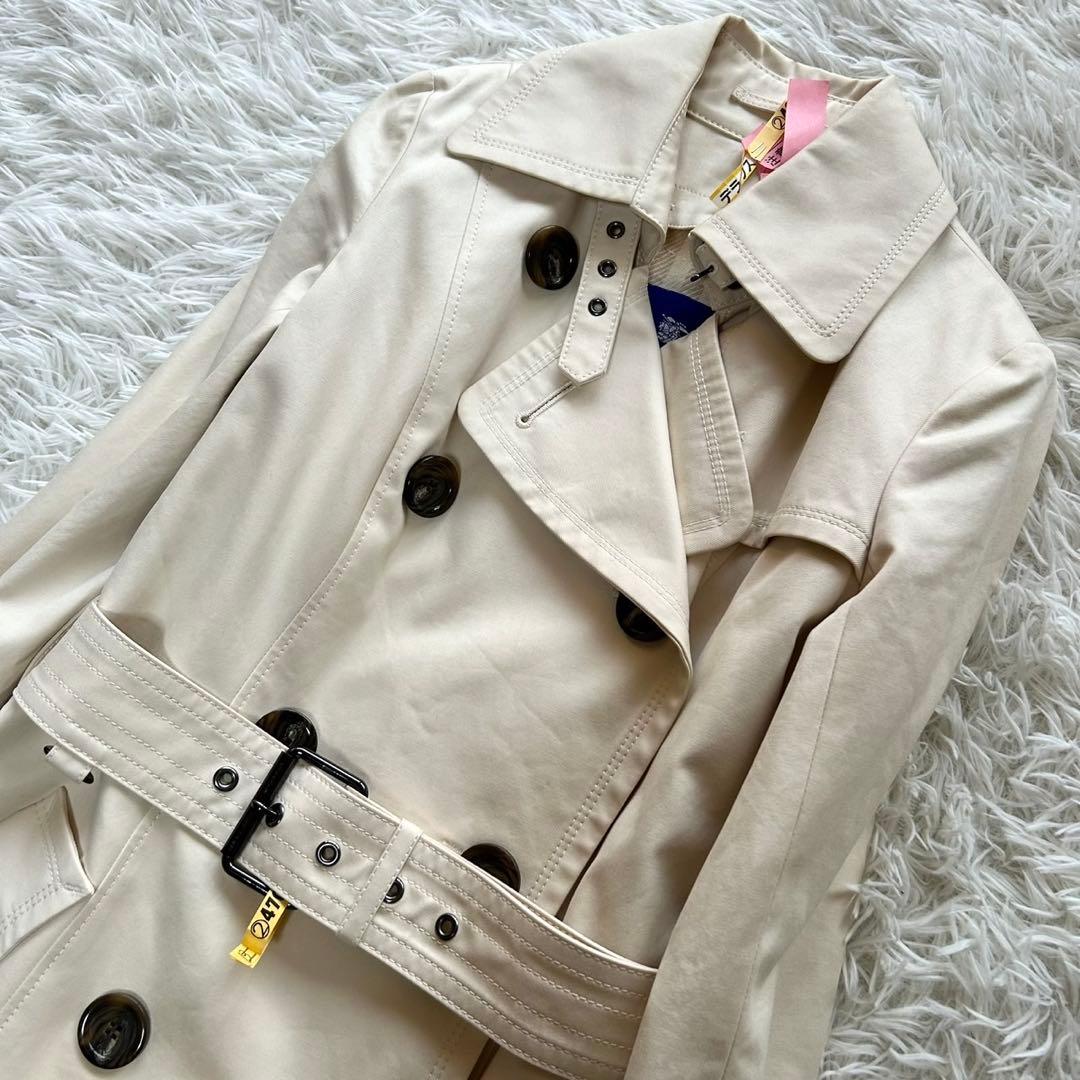 バーバリーブルーレーベル　トレンチコート　ライナー　ベルト付き　アイボリー　M