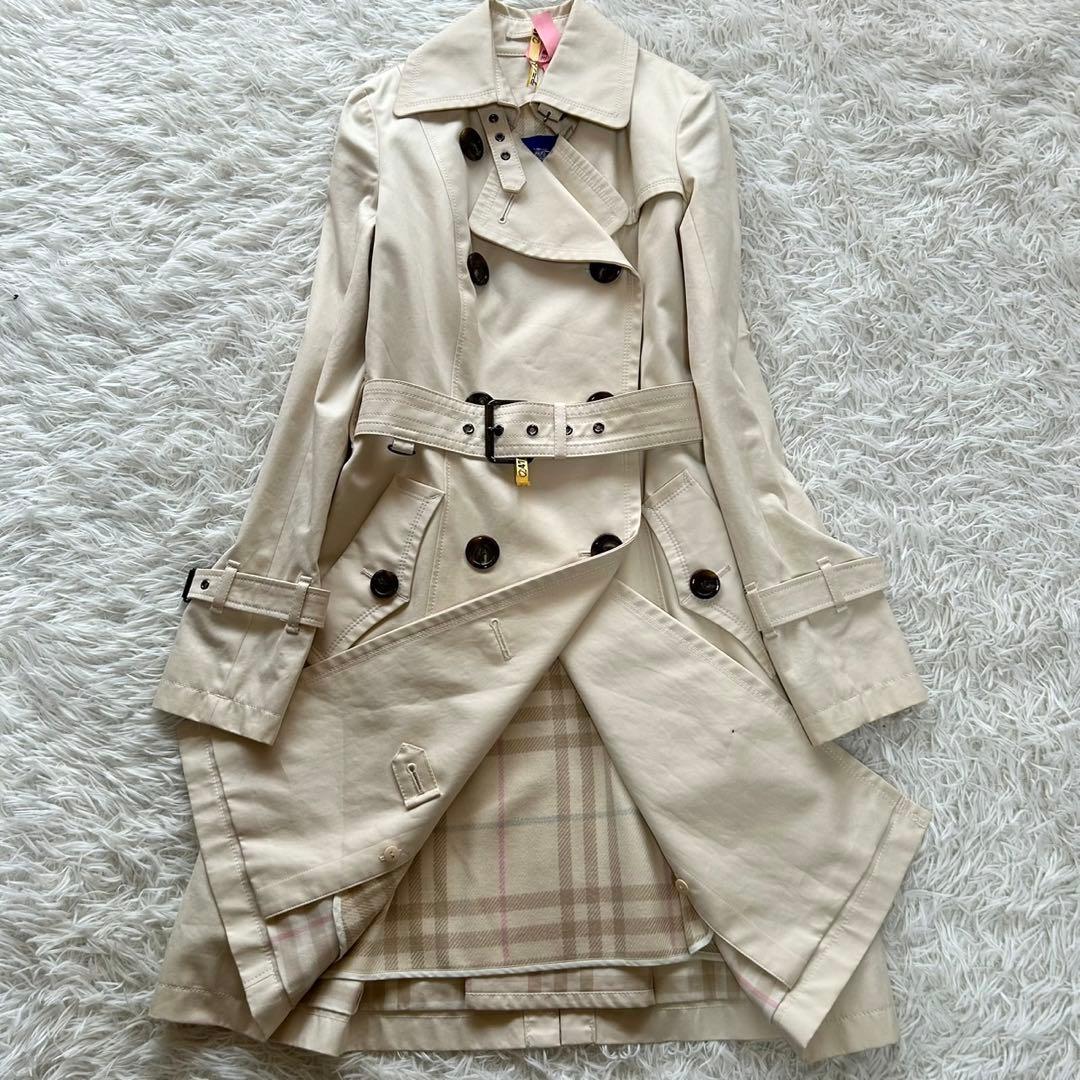 バーバリーブルーレーベル　トレンチコート　ライナー　ベルト付き　アイボリー　M