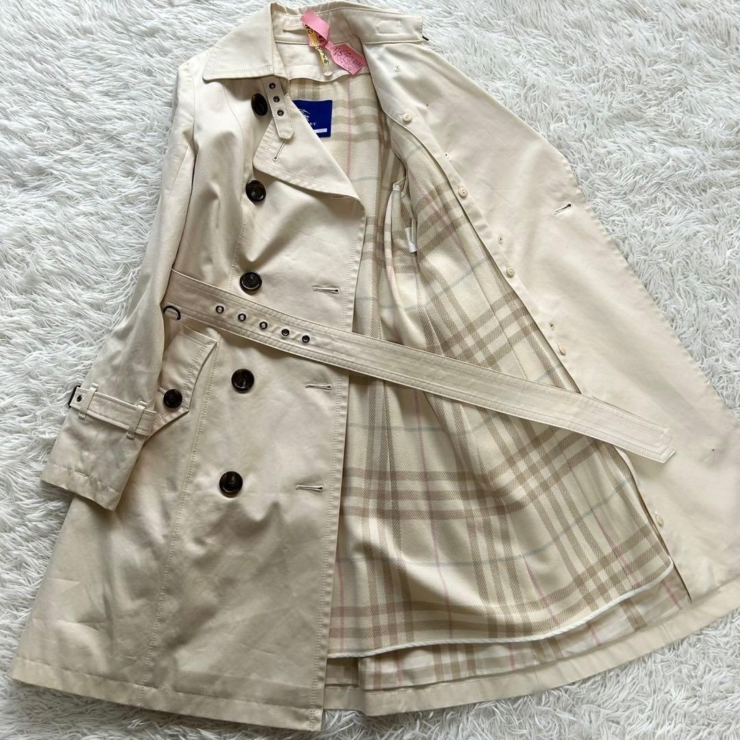 バーバリーブルーレーベル　トレンチコート　ライナー　ベルト付き　アイボリー　M