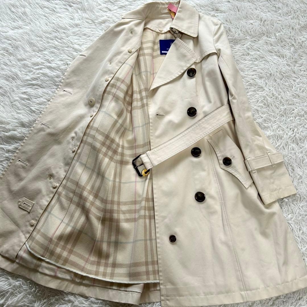 バーバリーブルーレーベル　トレンチコート　ライナー　ベルト付き　アイボリー　M