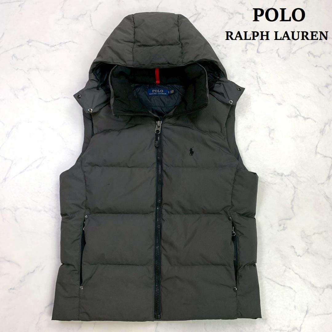ポロラルフローレン ダウンベスト ポニー刺繍 2way グレー S　D966