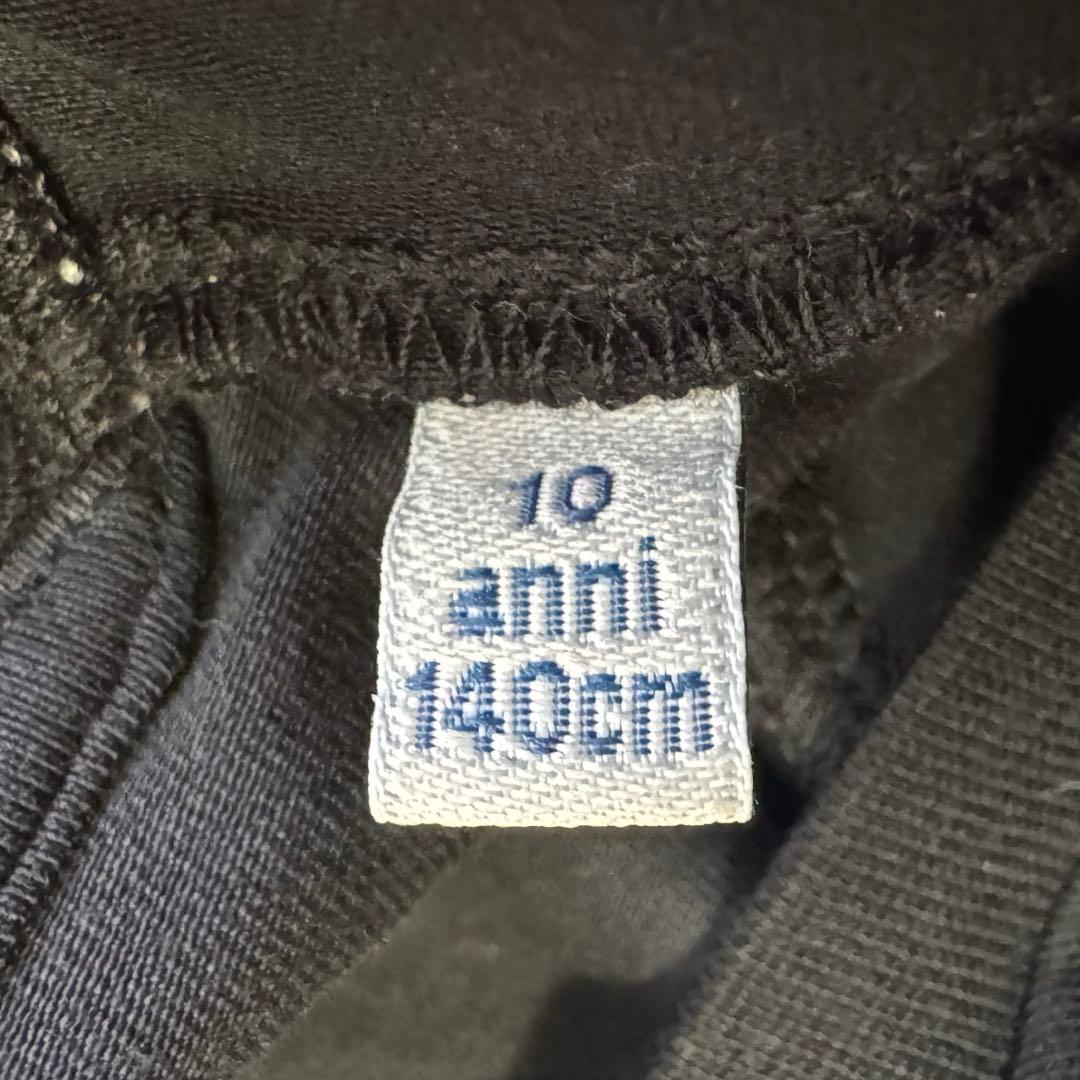 【モンクレール】ワンピース　チュニック 140cm　黒　長袖 ロゴ　フリル