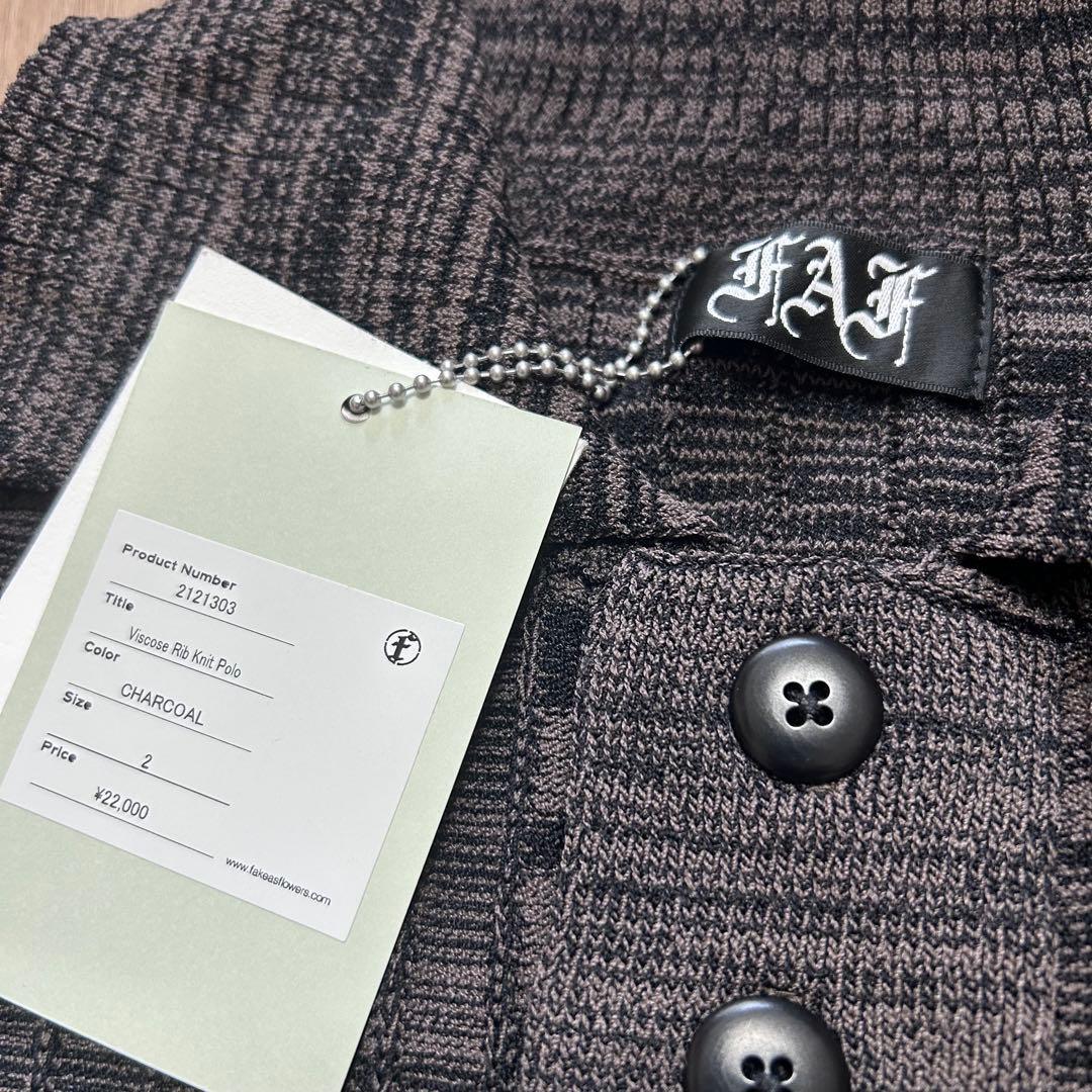 新品　FAKE AS FLOWERS FAF ポロシャツ　ポロニット　Lサイズ