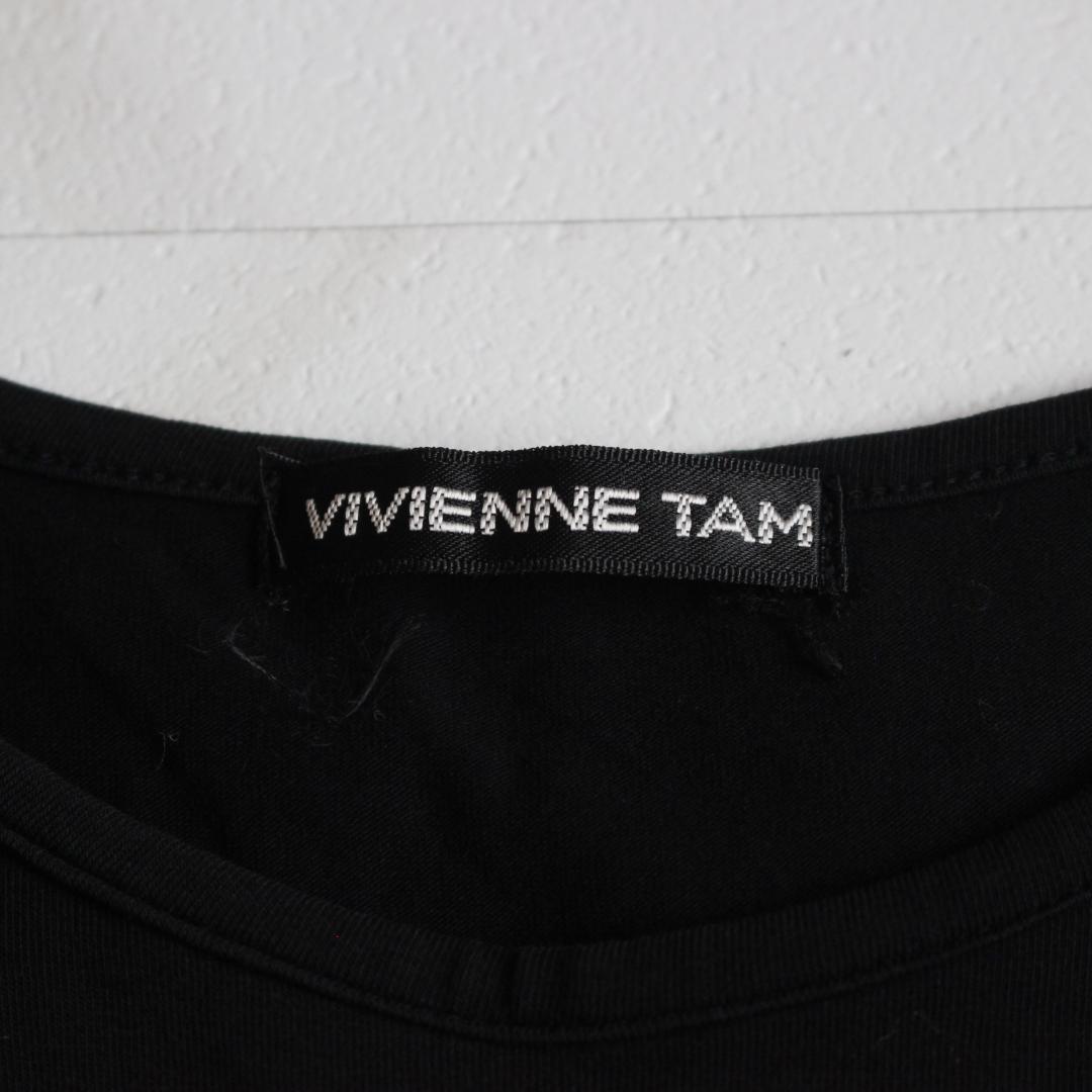 VIVIENNE TAM ドラゴン総刺繡タンクトップ ビジュー 水色 黒色