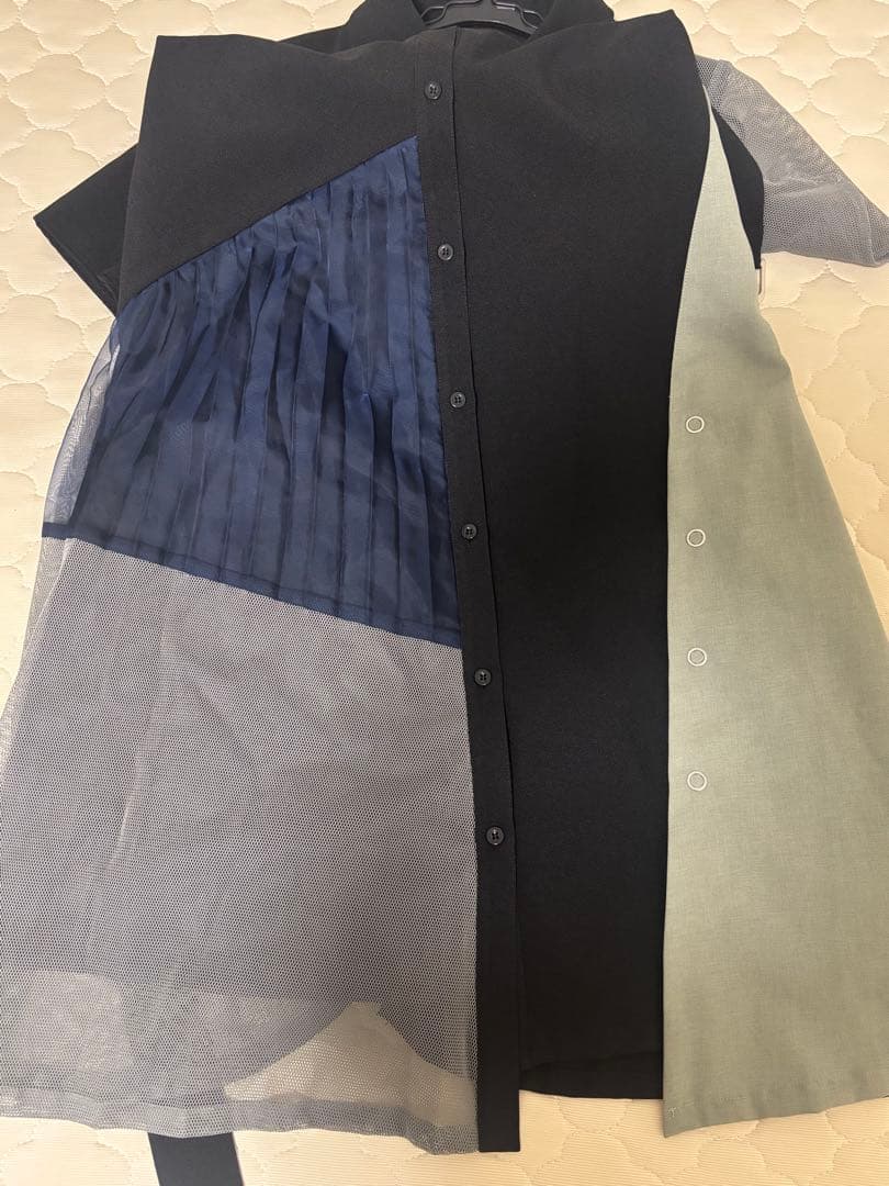 スライドアシメシャツワンピース-ウエスト調節可能- サイズ2