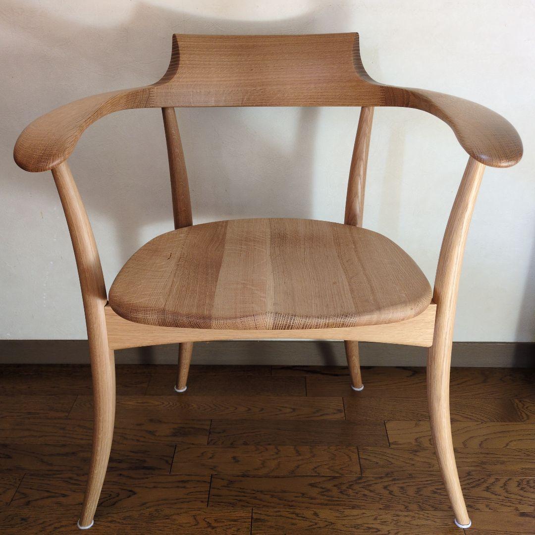 キツツキ 飛騨産業 クレセントアームチェア シート付き