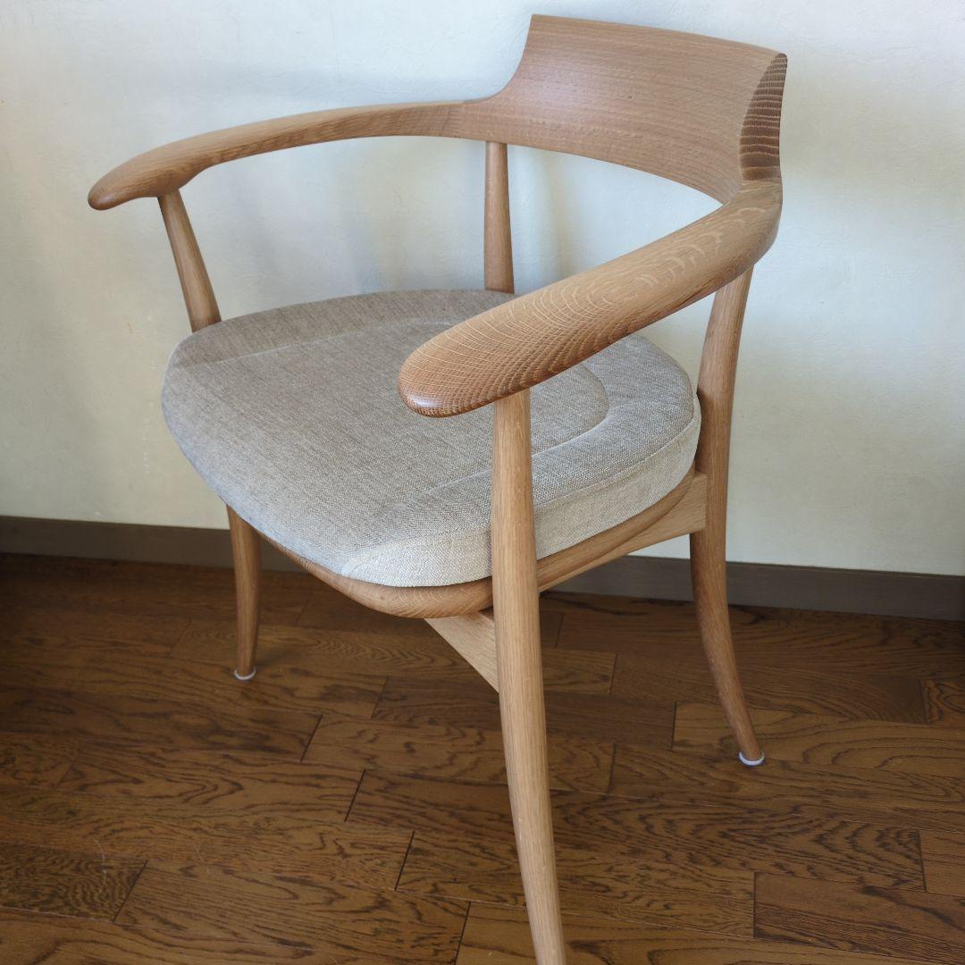 キツツキ 飛騨産業 クレセントアームチェア シート付き