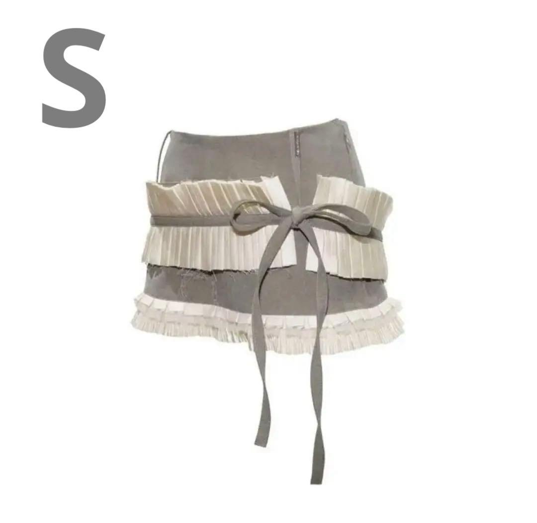 スカート THEREDTHREAD S lace trim suit skirt S