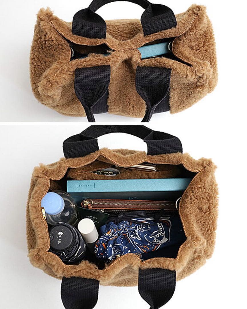 【美品】ヴィオラドーロ ELMO エコファー ムートン 2way トートバッグ