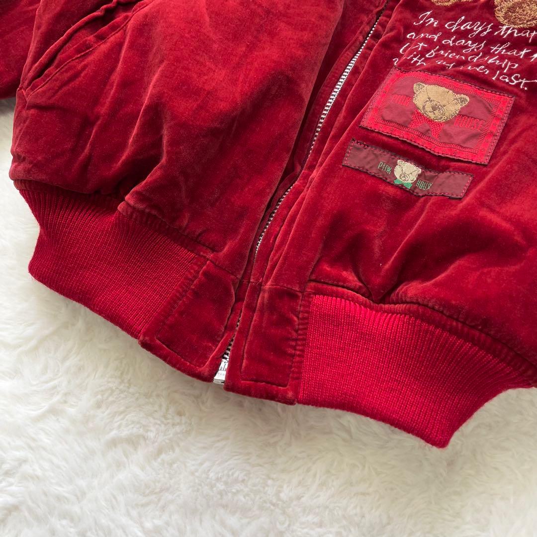 BABY PINK HOUSE 豪華なベア刺繍 リバーシブルスカジャン M