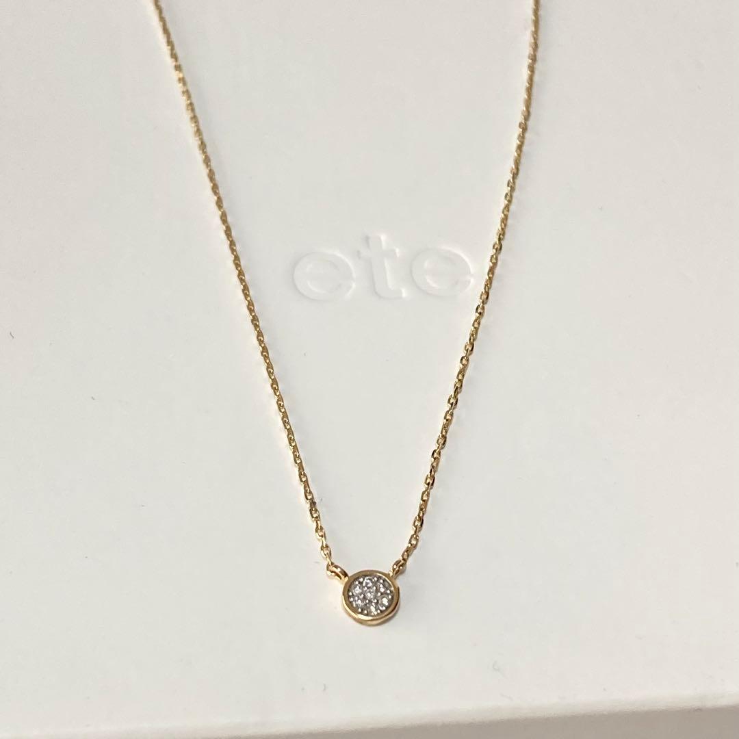 ete K10 ダイヤモンド ネックレス パヴェ 上品