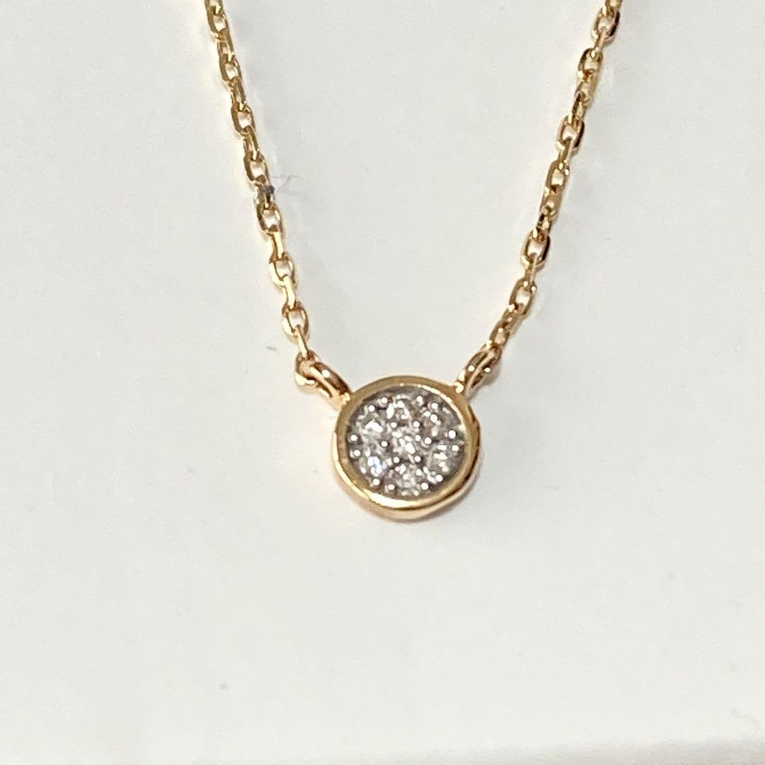 ete K10 ダイヤモンド ネックレス パヴェ 上品
