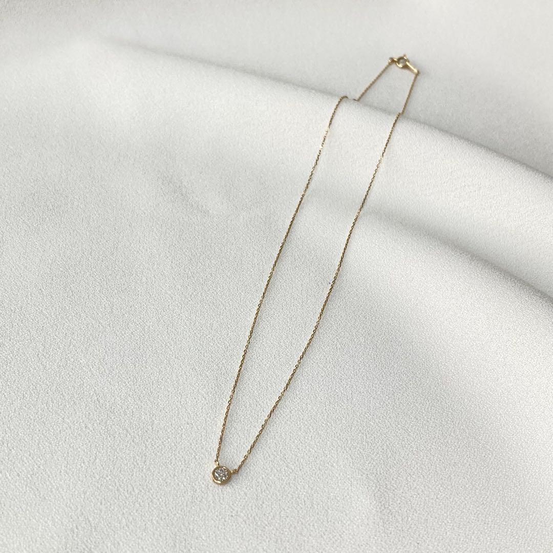 ete K10 ダイヤモンド ネックレス パヴェ 上品