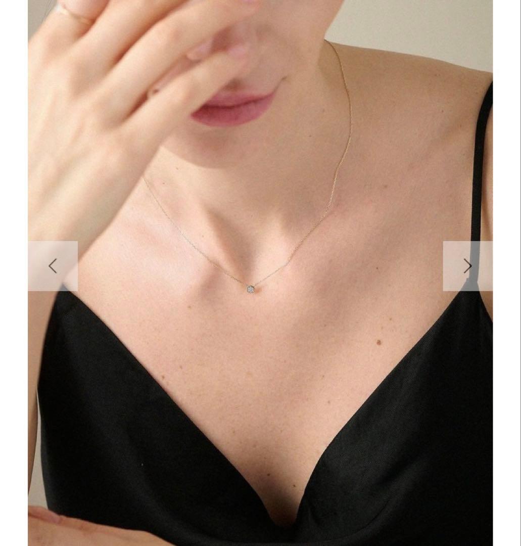 ete K10 ダイヤモンド ネックレス パヴェ 上品