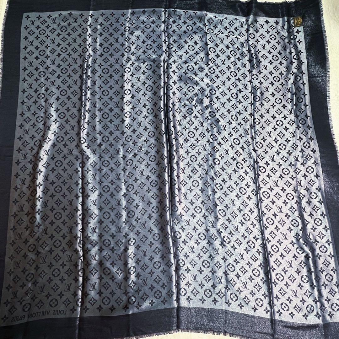美品　ルイヴィトン モノグラム ショール ストール シルク　メタル　大判