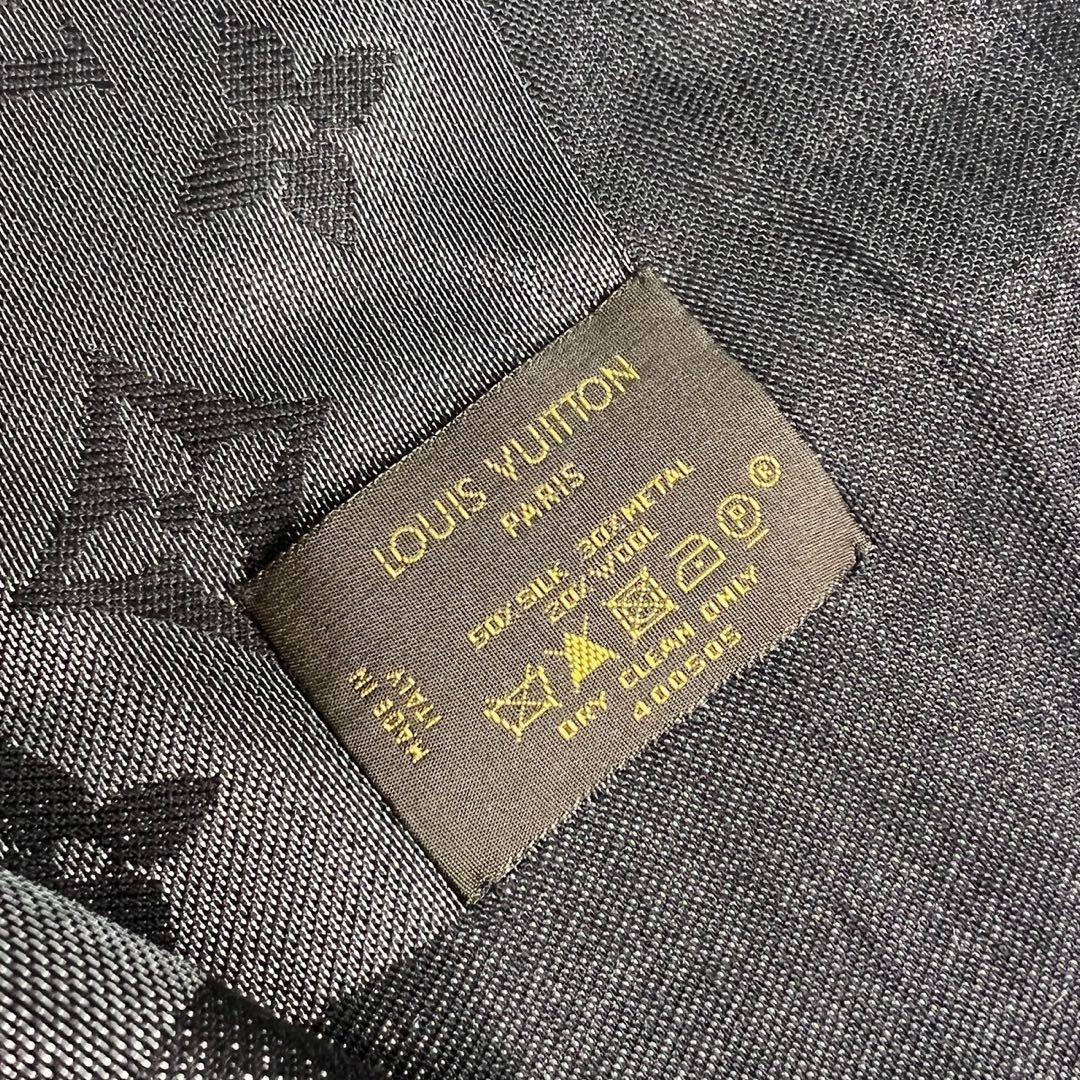 美品　ルイヴィトン モノグラム ショール ストール シルク　メタル　大判