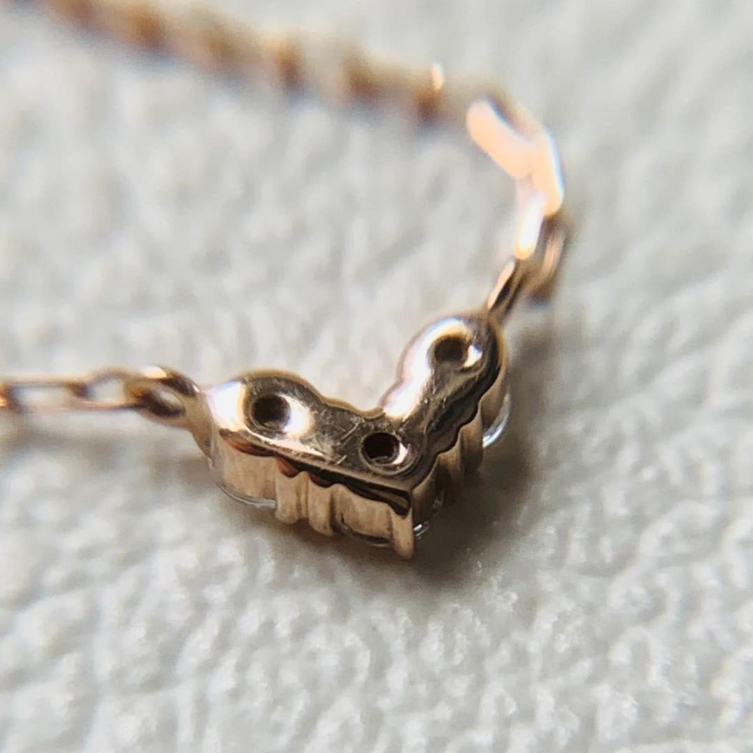 美品 k10 4°C ネックレス ハート ピンクゴールド