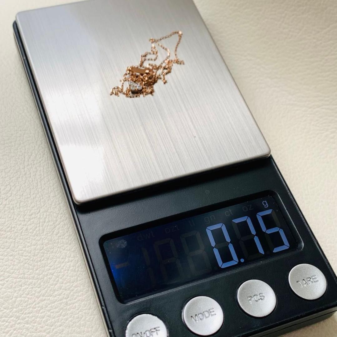 美品 k10 4°C ネックレス ハート ピンクゴールド