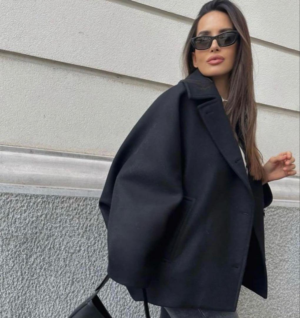 2023aw ZARA MANTECO ザラ　マンテコ　オーバーサイズコート黒