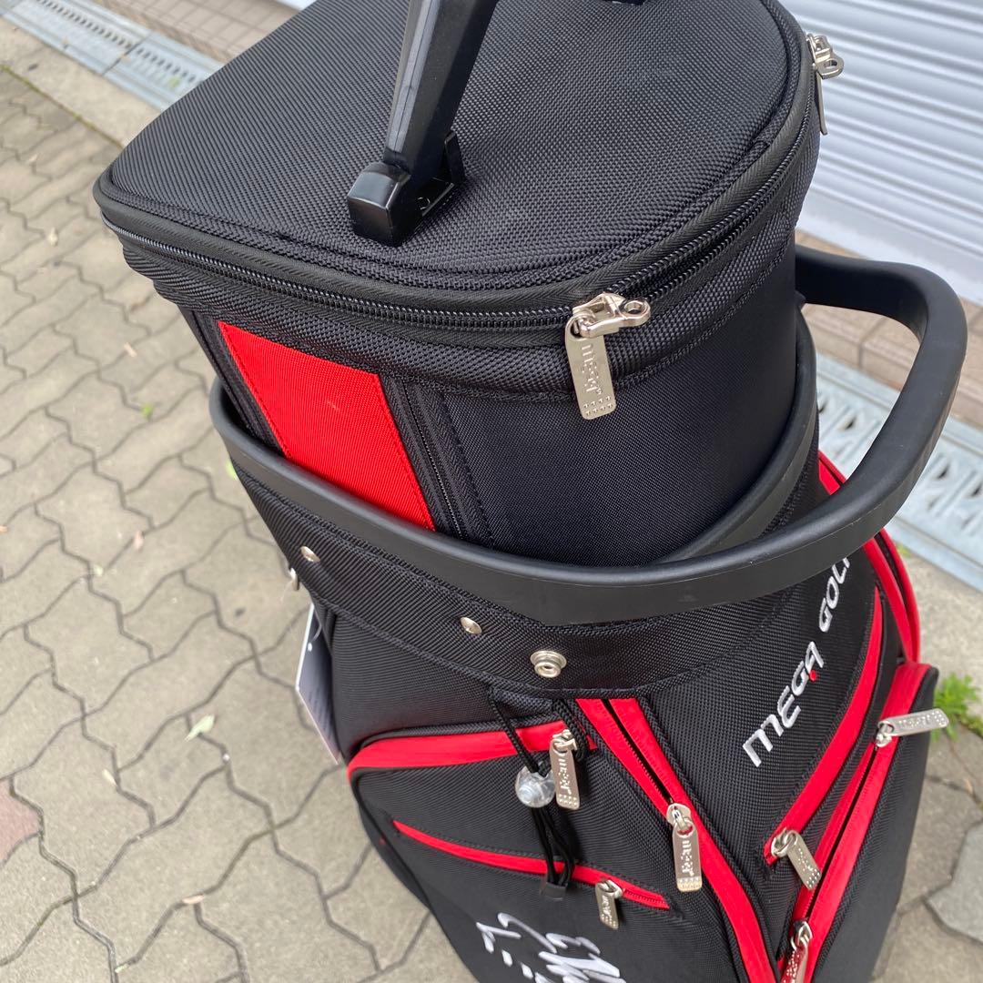MEGA GOLF COOUV キャディバッグ 黒/赤ゴルフパック
