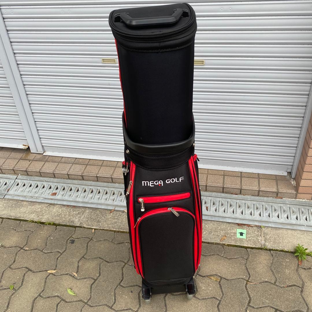MEGA GOLF COOUV キャディバッグ 黒/赤ゴルフパック