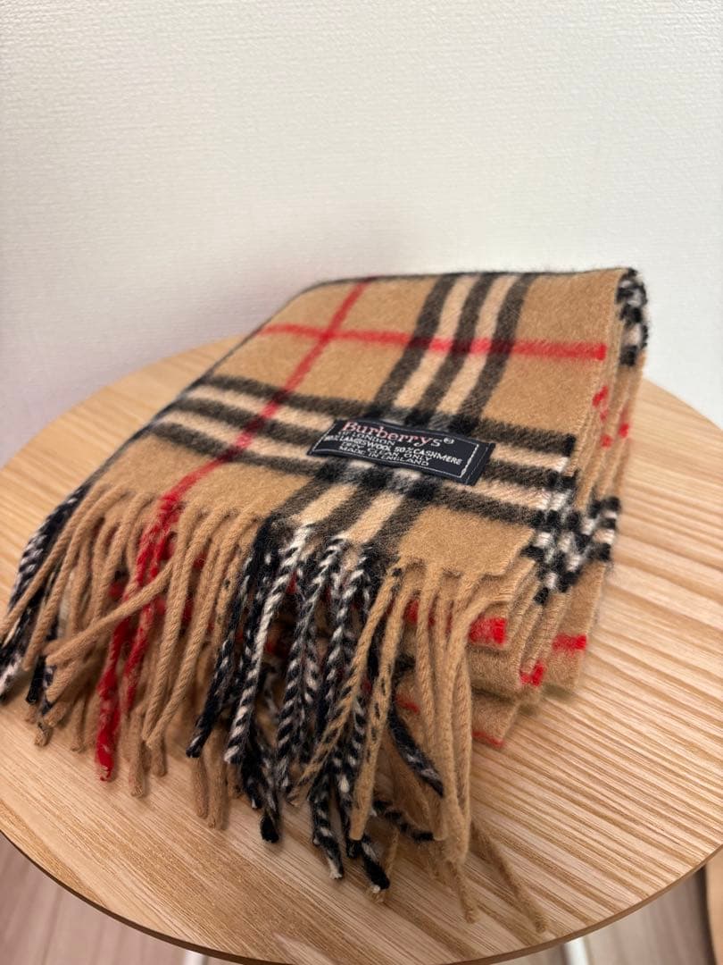 【希少ヴィンテージ】Burberrys マフラー カシミア混 チェック柄