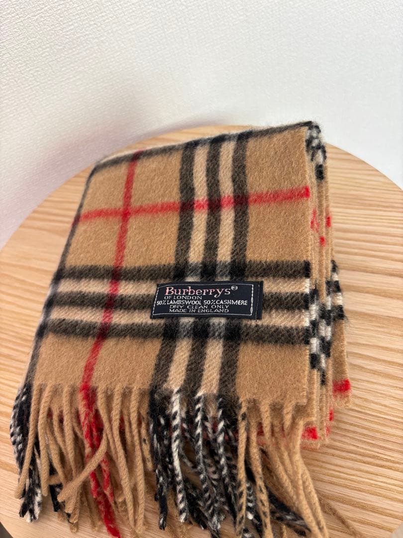 【希少ヴィンテージ】Burberrys マフラー カシミア混 チェック柄