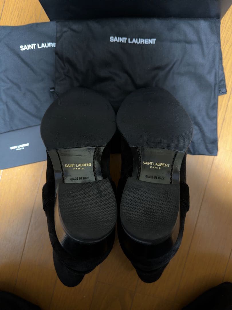 SAINT LAURENT リングブーツ スウェード