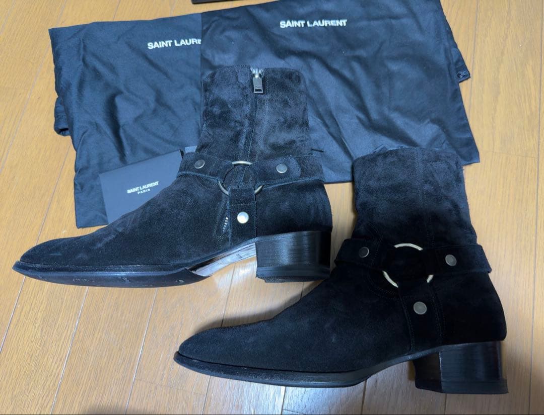 SAINT LAURENT リングブーツ スウェード