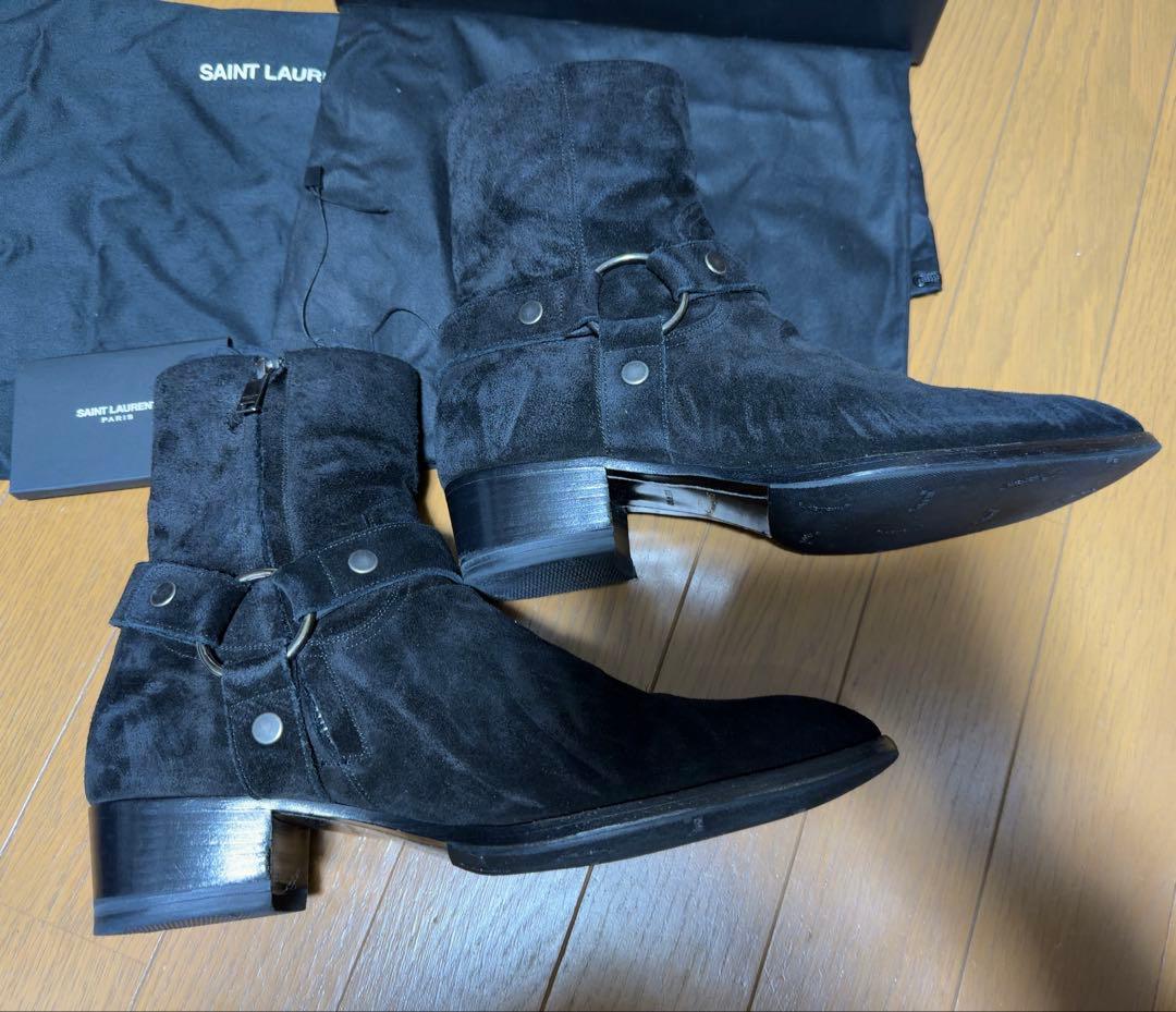 SAINT LAURENT リングブーツ スウェード
