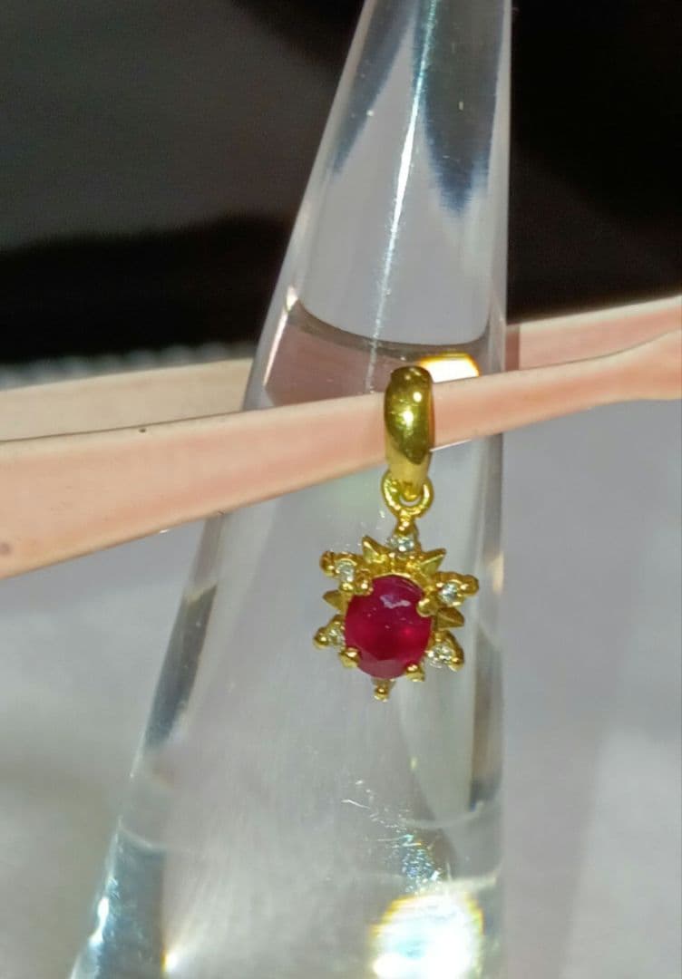 ルビーダイヤ付ペンダントトップ　K18