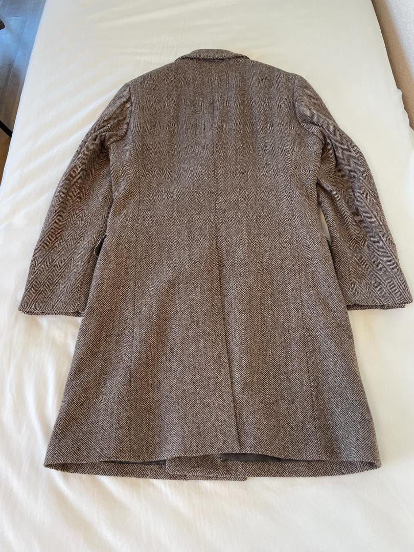 ブラウンツイード ダブルブレスト チェスターコート