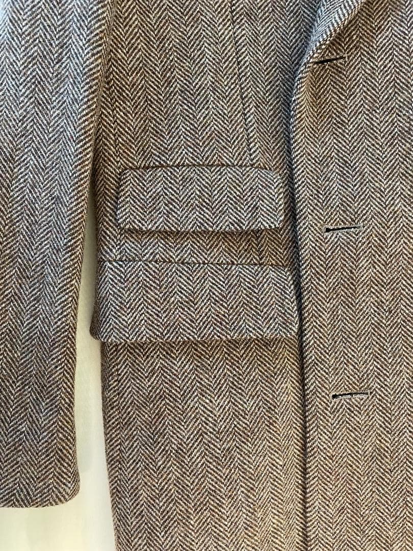 ブラウンツイード ダブルブレスト チェスターコート