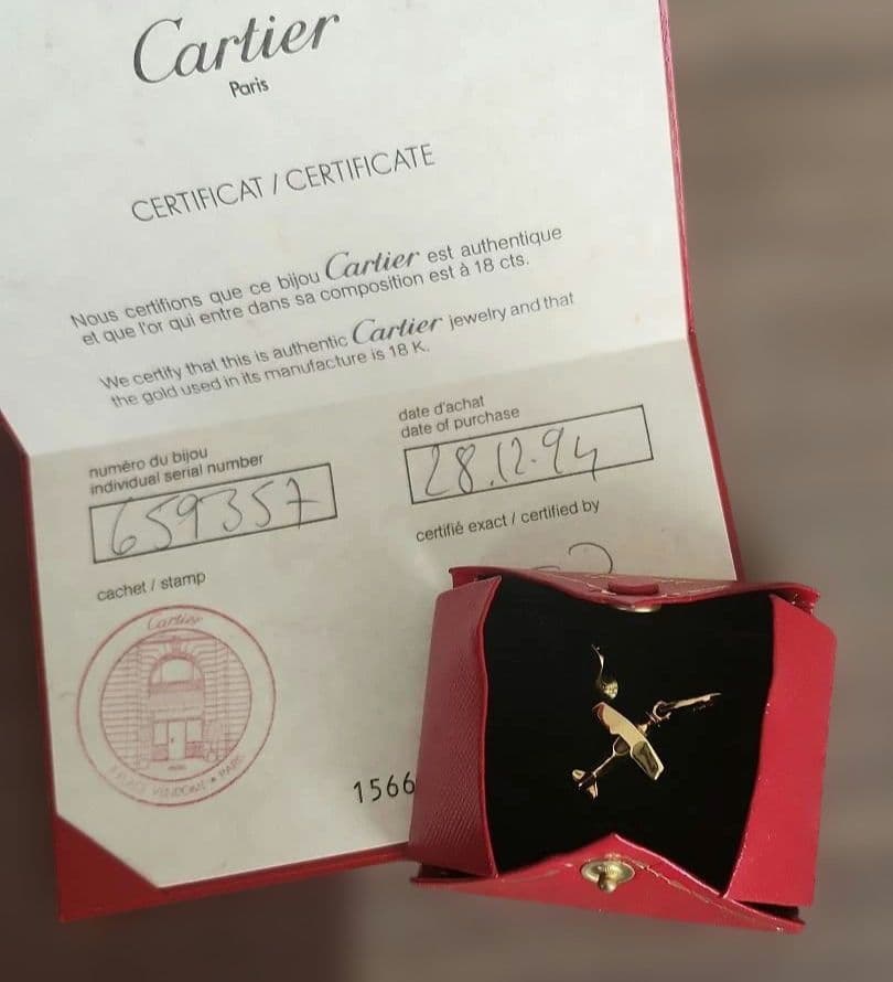 C*t様 Cartier カルチエ　ペンダントヘッド　18K 飛行機 保証書付き