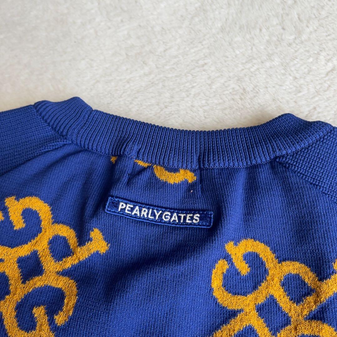 極美品　パーリーゲイツ　ニット　スカート　セットアップ　モノグラム　総柄　ブルー