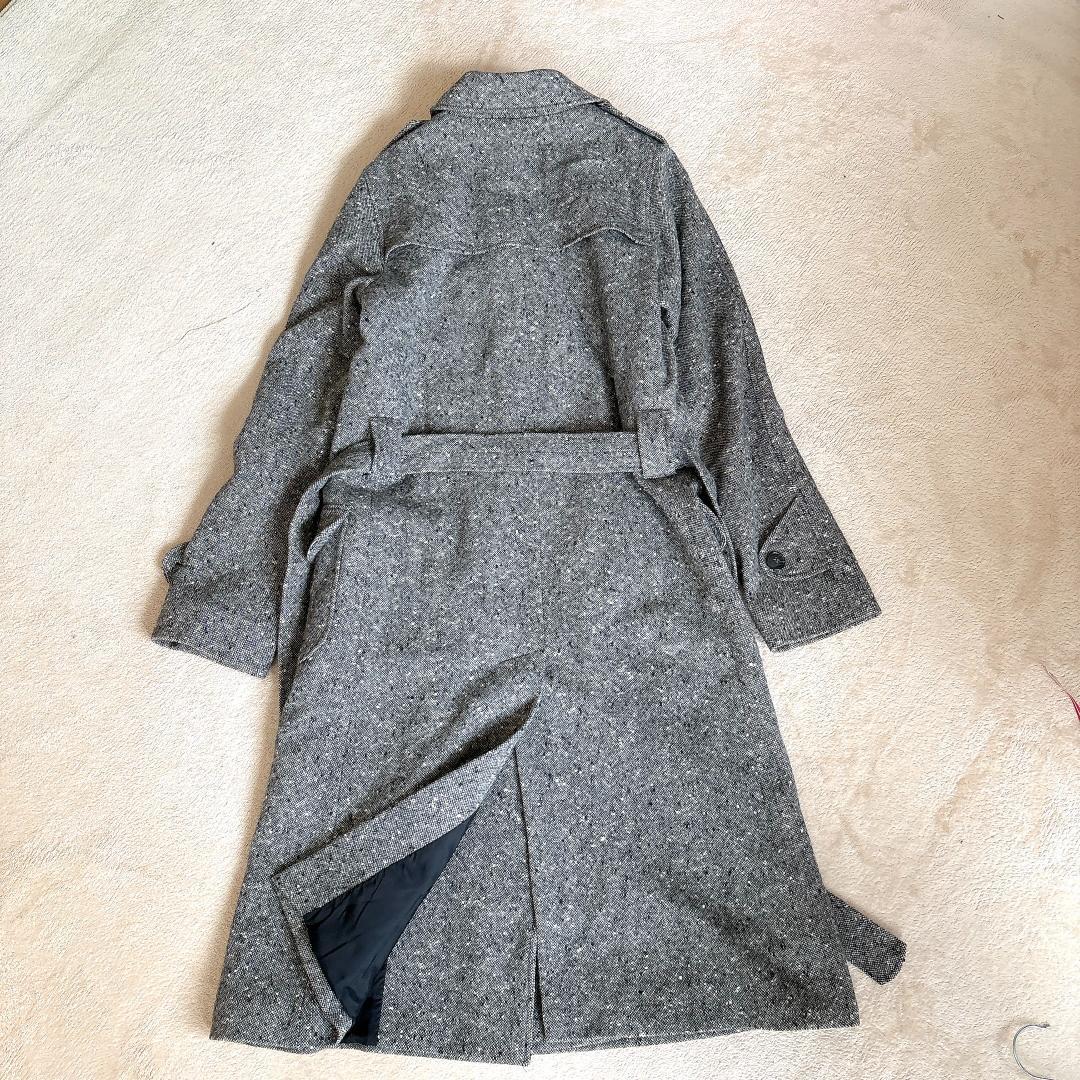 アニエスべー⭐️アンゴラ混 ミックスツイード チェスターコート ベルト付き 38