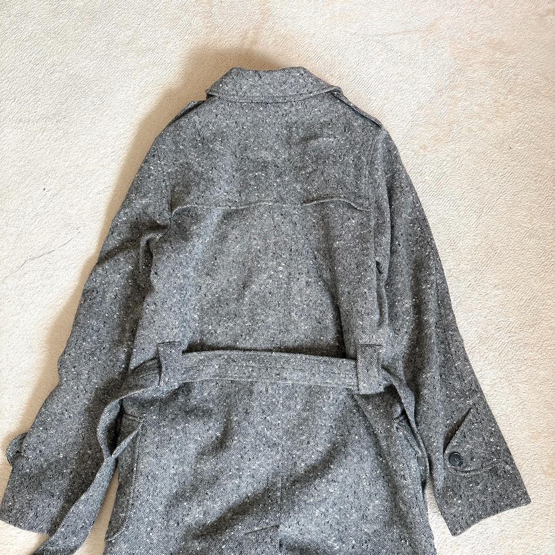 アニエスべー⭐️アンゴラ混 ミックスツイード チェスターコート ベルト付き 38