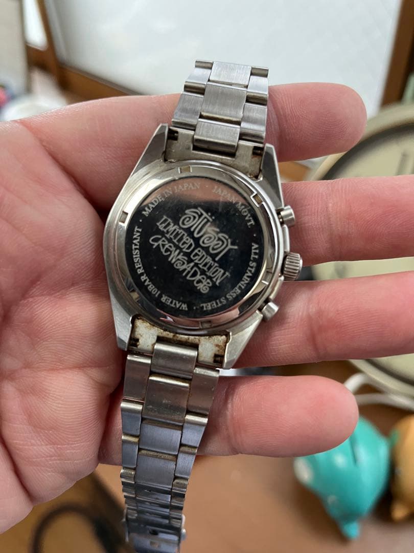 オールド　ステューシー　クロノグラフ ステンレススチール 時計　ジャンク品