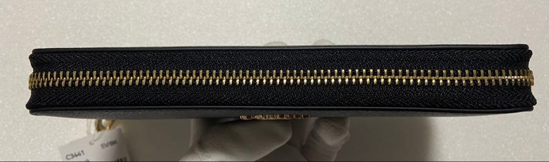 【新品未使用】COACH コーチ 長財布　黒　ラウンドジップ　C3441