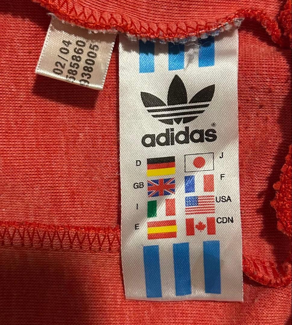 極美品 00's adidas トラックジャケット 赤×黒 国旗タグ