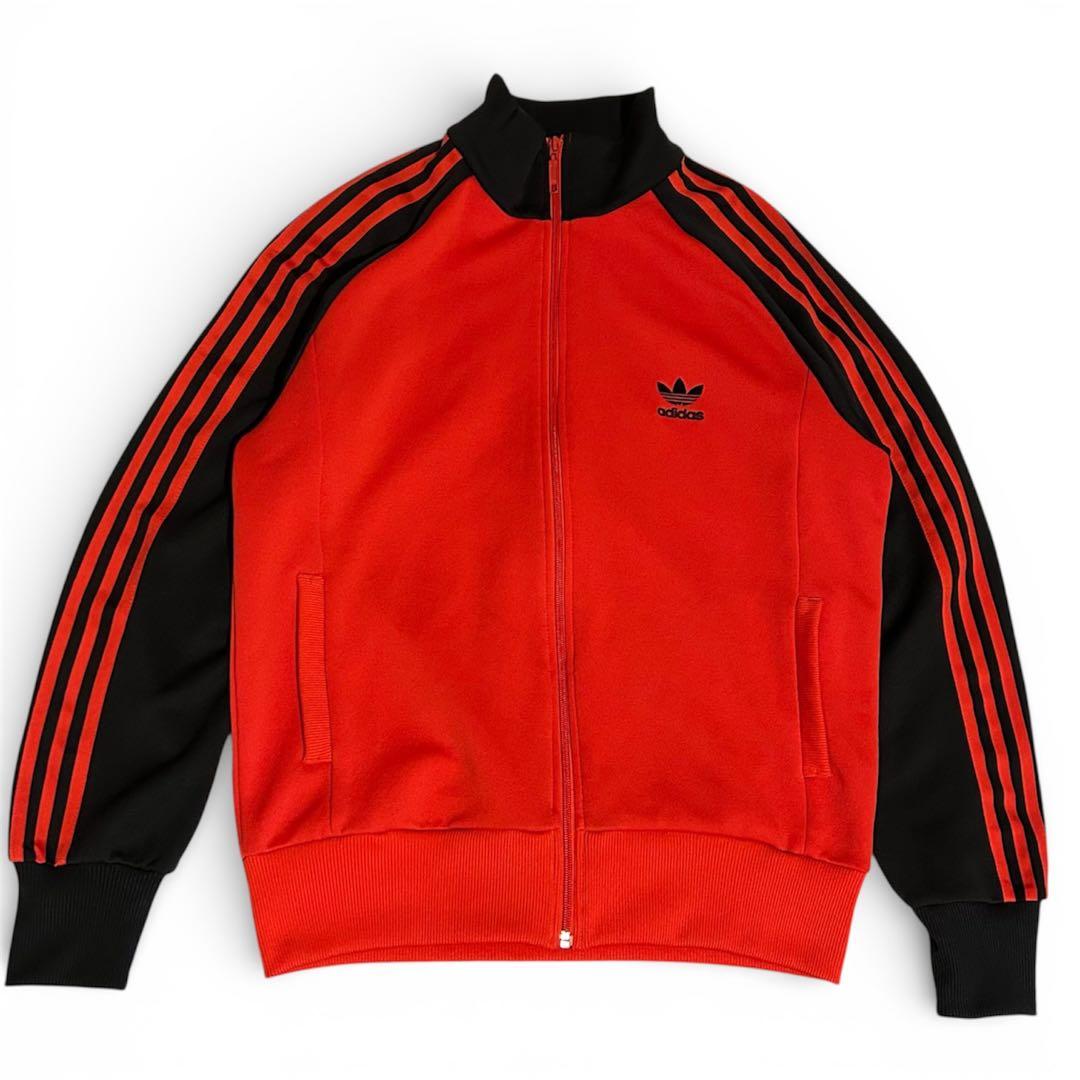 極美品 00's adidas トラックジャケット 赤×黒 国旗タグ