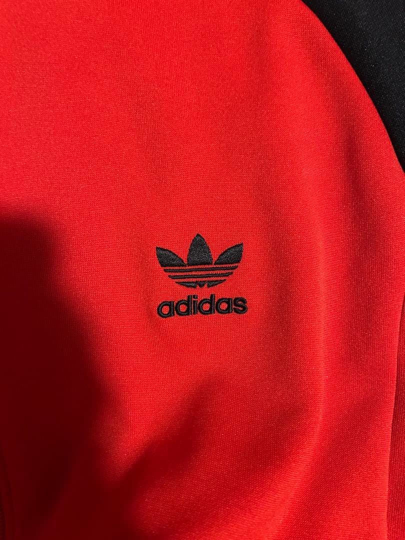 極美品 00's adidas トラックジャケット 赤×黒 国旗タグ