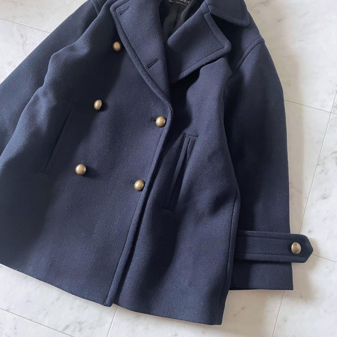 ジャーナルスタンダード MANTECOダブルクロスPコート ネイビー 金釦