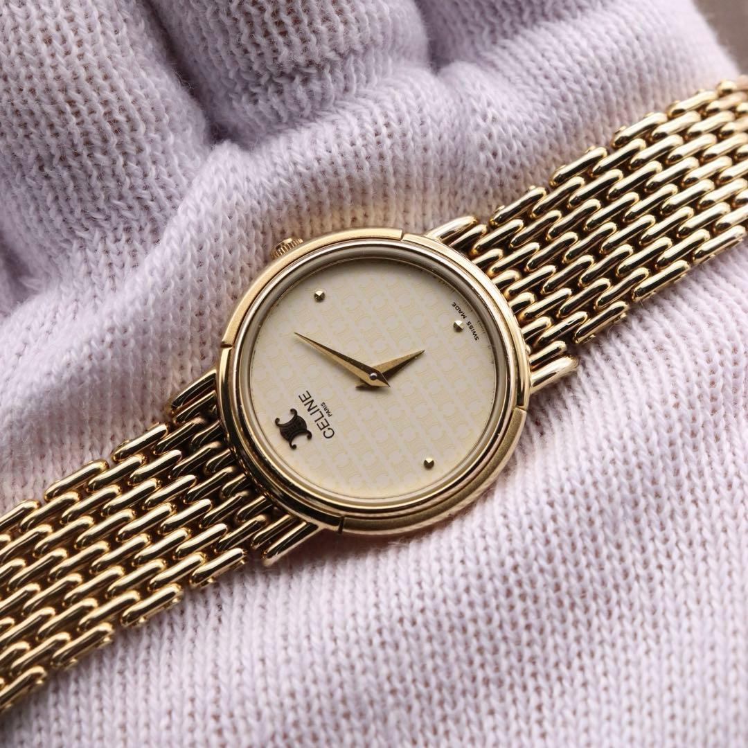 正規品【新品電池】CELINE トリオンフ/動作品 マカダム柄 ヴィンテージ