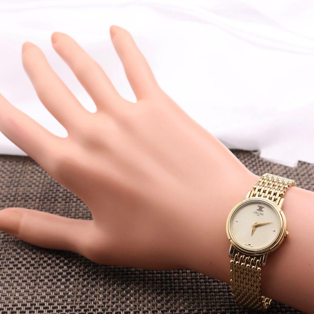 正規品【新品電池】CELINE トリオンフ/動作品 マカダム柄 ヴィンテージ