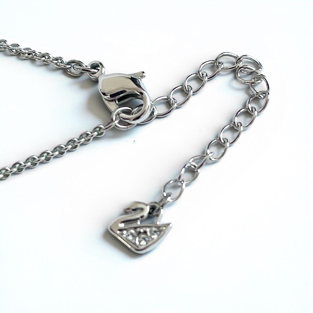 極美品 SWAROVSKI Angelic Square ロジウム調 ネックレス