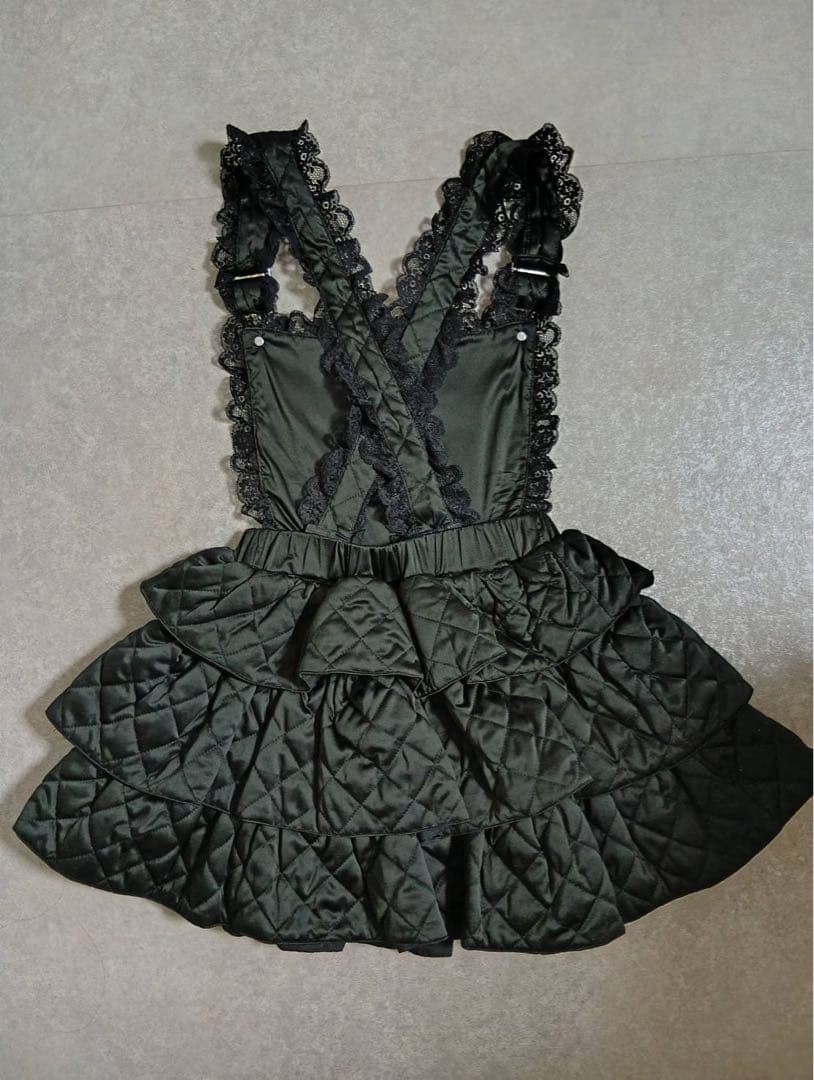 DimMoire【ディムモアール】 キルティングサロペット/Black