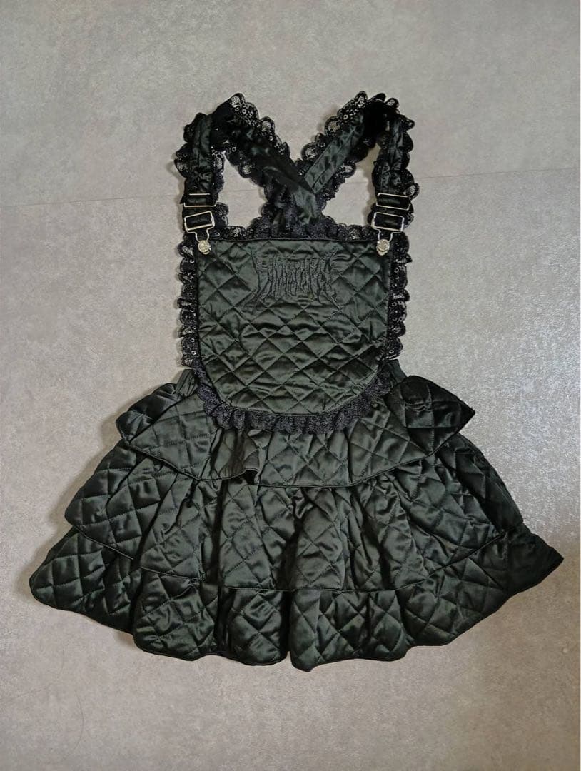 DimMoire【ディムモアール】 キルティングサロペット/Black