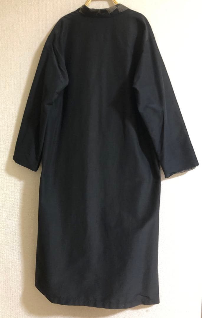 訳有り　ヨーガンレール　マキシコート　コットンシルク　黒