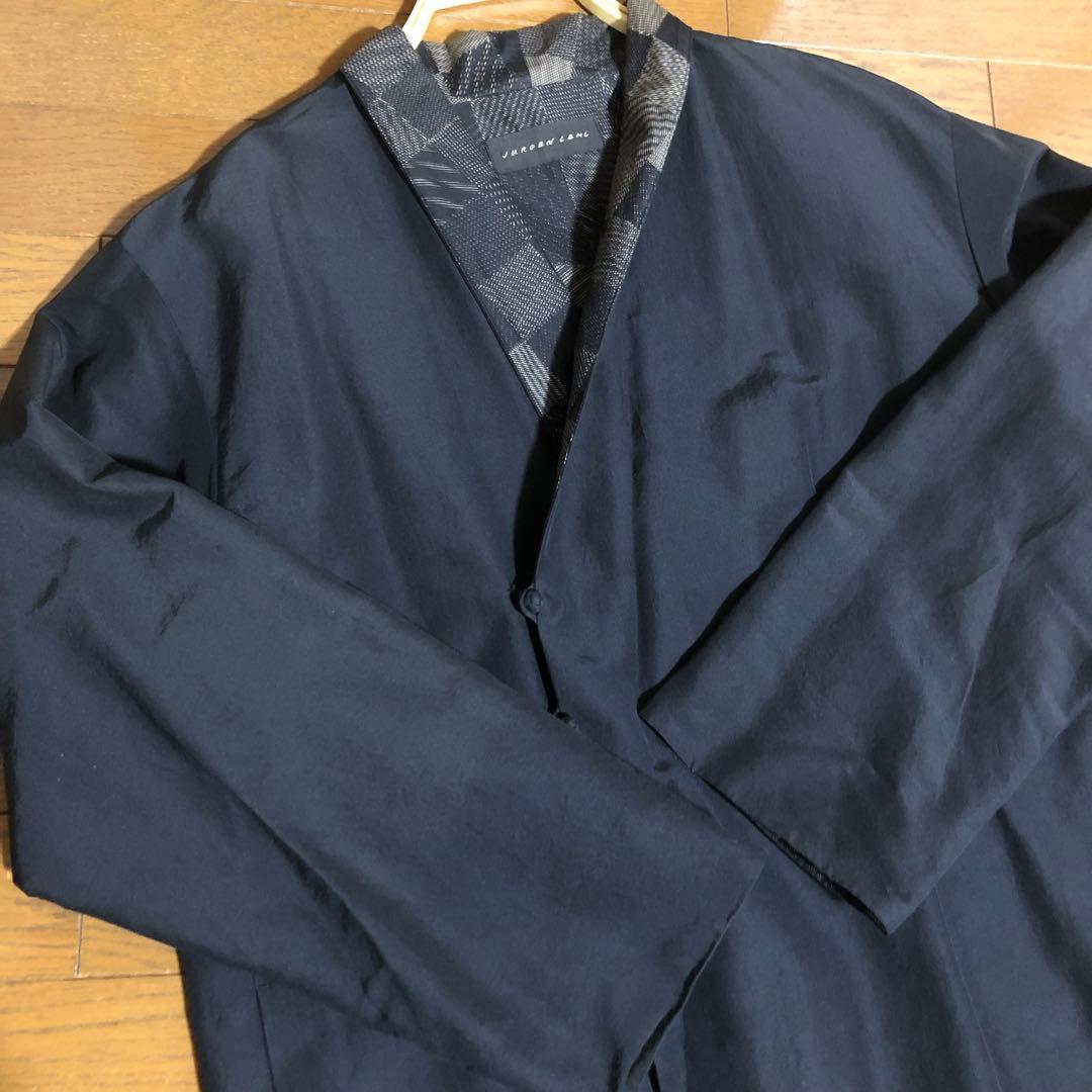 訳有り　ヨーガンレール　マキシコート　コットンシルク　黒